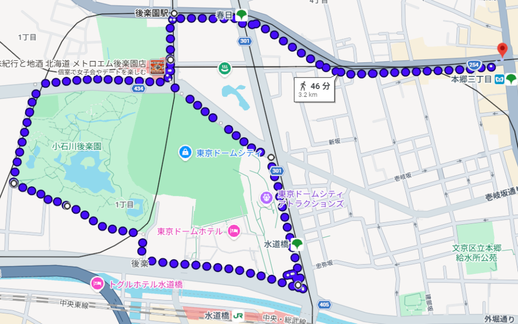 【夜ラン向け】東京ドームシティ・アーバンコース（約3.5km）